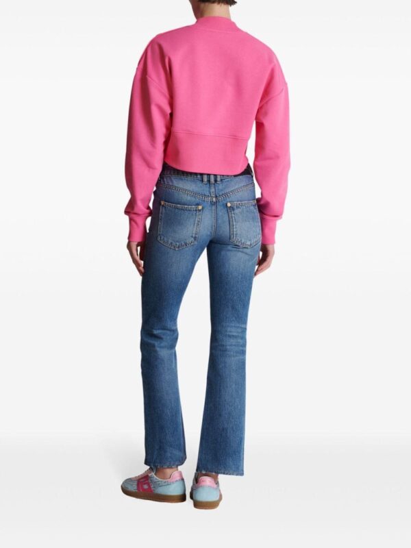Balmain logo-print cropped sweatshirt - Image 4