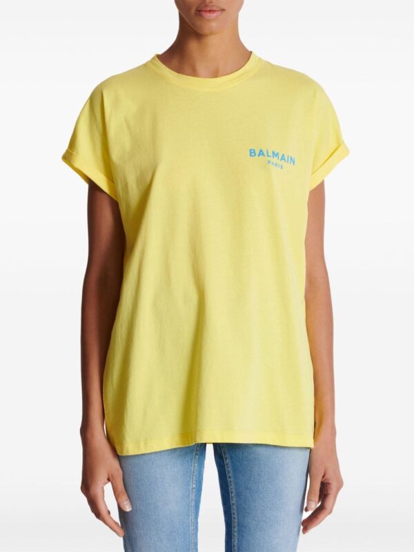 Balmain flocked-logo cotton T-shirt - Image 5
