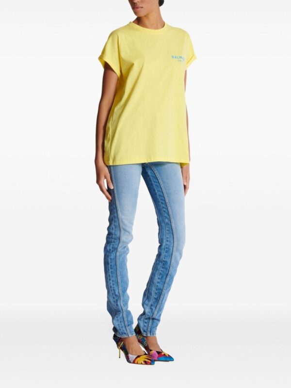 Balmain flocked-logo cotton T-shirt - Image 3