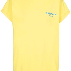 Balmain flocked-logo cotton T-shirt