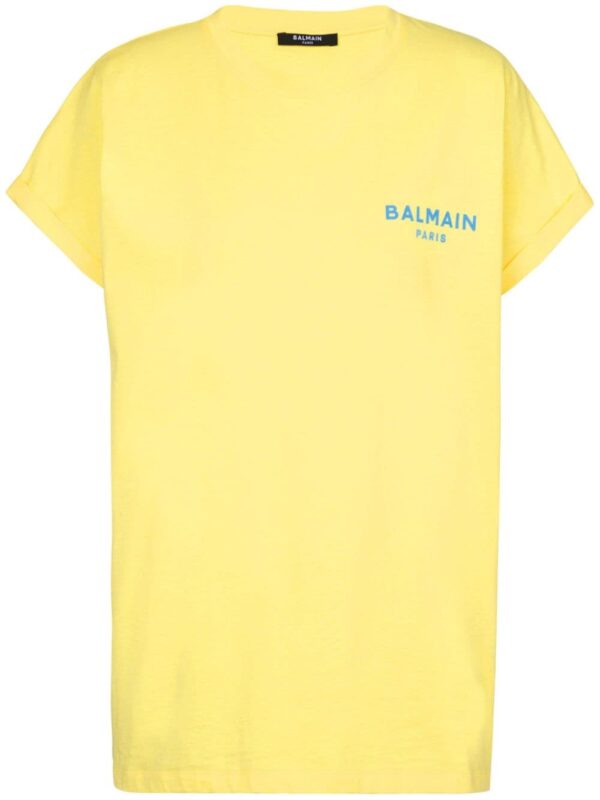 Balmain flocked-logo cotton T-shirt