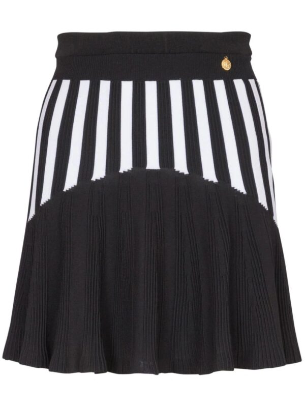 Balmain  ribbed-knit pleated skirt