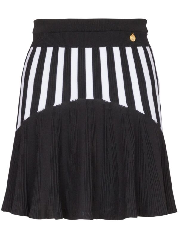 Balmain  ribbed-knit pleated skirt