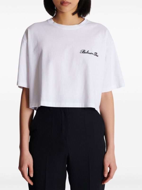 Balmain logo-embroidered cotton T-shirt - Image 5