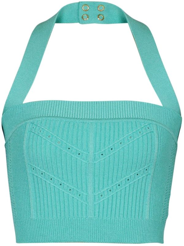 Balmain knitted halterneck crop top