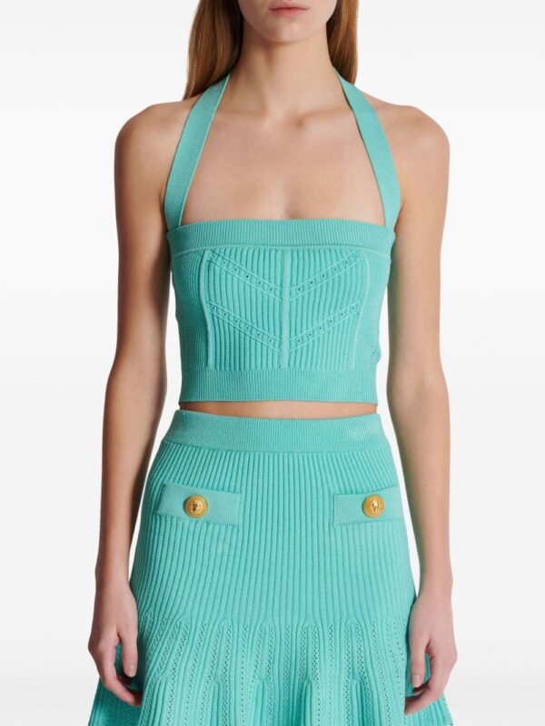 Balmain knitted halterneck crop top - Image 5