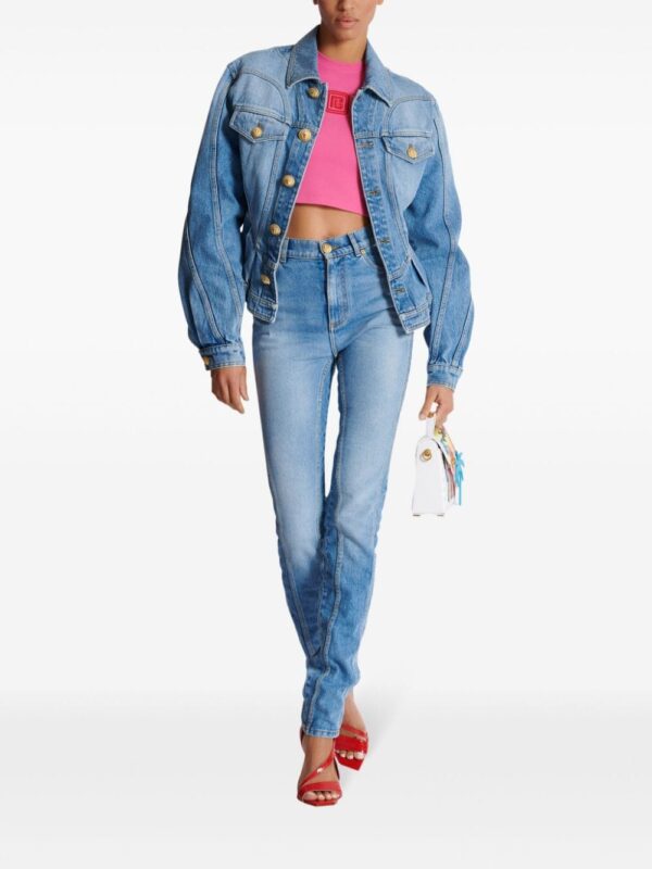 Balmain logo-embroidered cropped tank top - Image 2