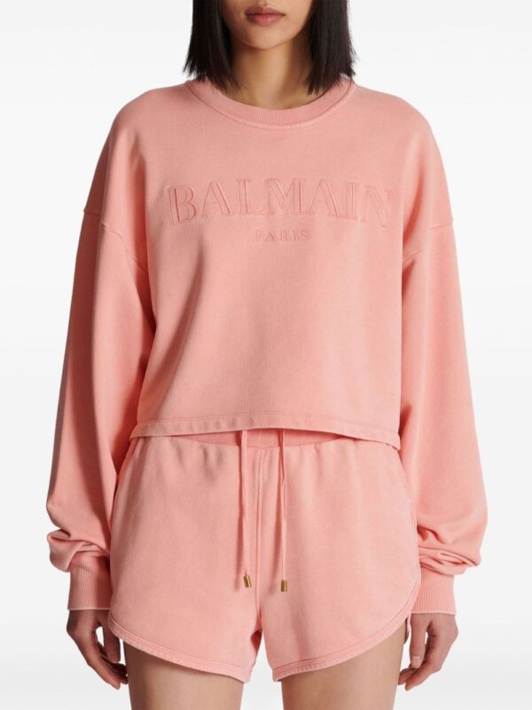 Balmain logo-embroidered cotton sweatshirt - Image 5