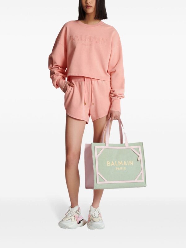 Balmain logo-embroidered cotton sweatshirt - Image 2