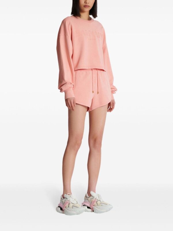 Balmain logo-embroidered cotton sweatshirt - Image 3