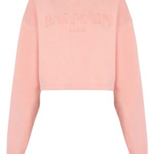 Balmain logo-embroidered cotton sweatshirt