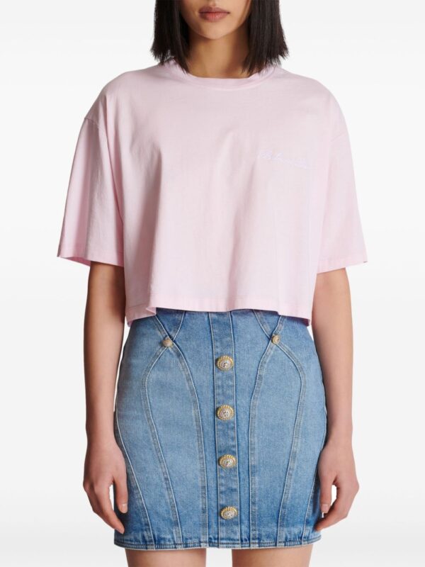 Balmain logo-embroidered cotton T-shirt - Image 5