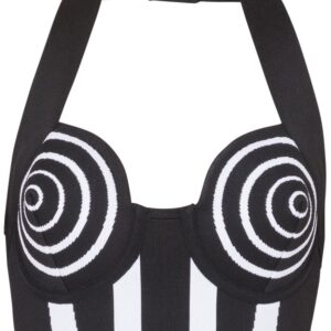 Balmain striped halterneck top
