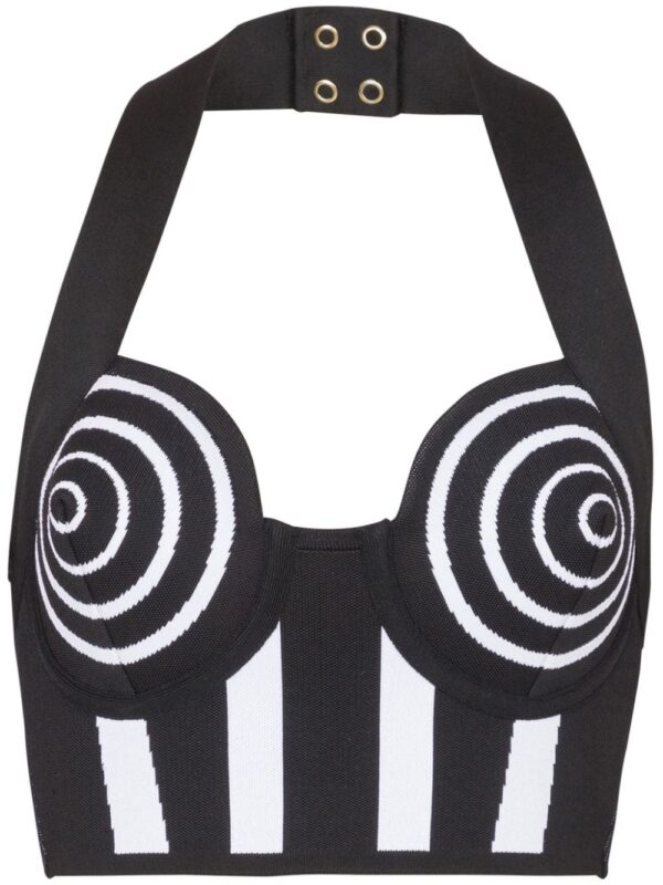 Balmain striped halterneck top