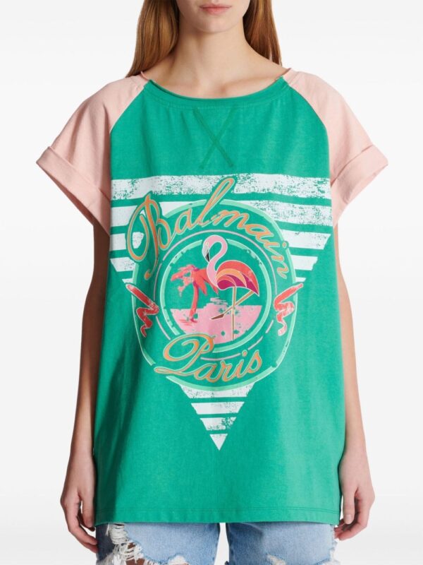 Balmain flamingo-print cotton T-shirt - Image 5