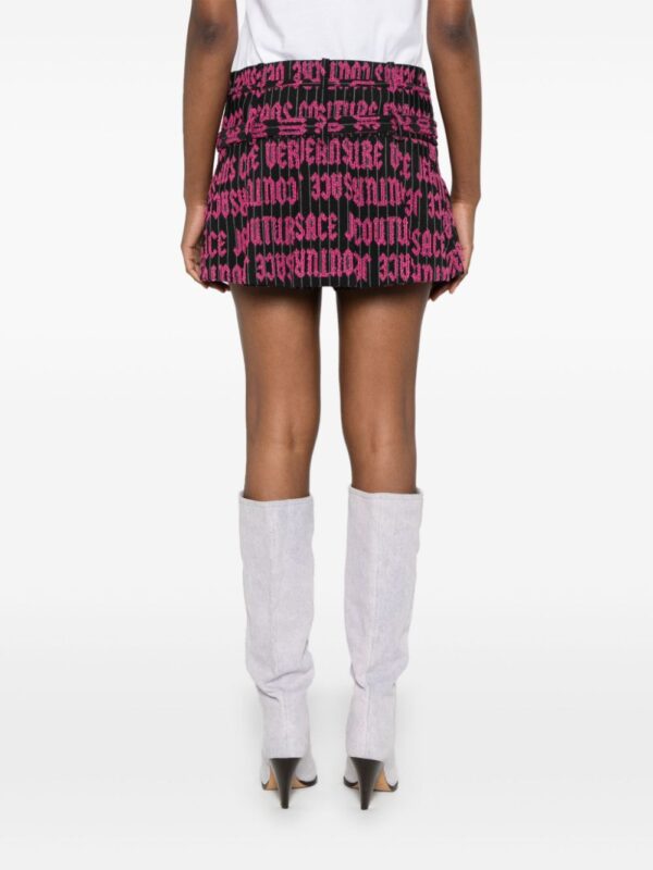 Versace Jeans Couture  embroidered-logo pleated mini skirt - Image 4