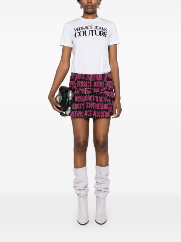 Versace Jeans Couture  embroidered-logo pleated mini skirt - Image 2