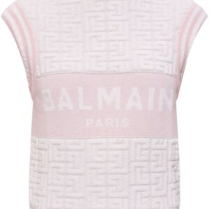 Balmain intarsia-knit logo vest