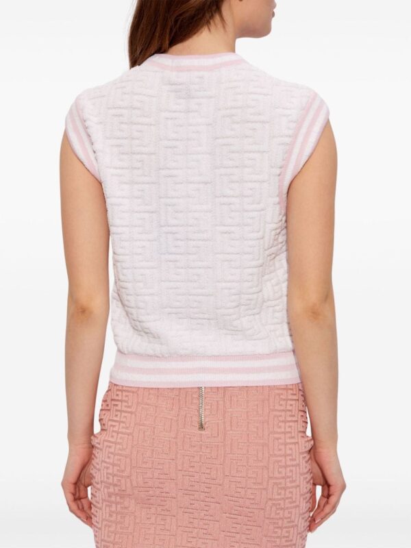 Balmain intarsia-knit logo vest - Image 4