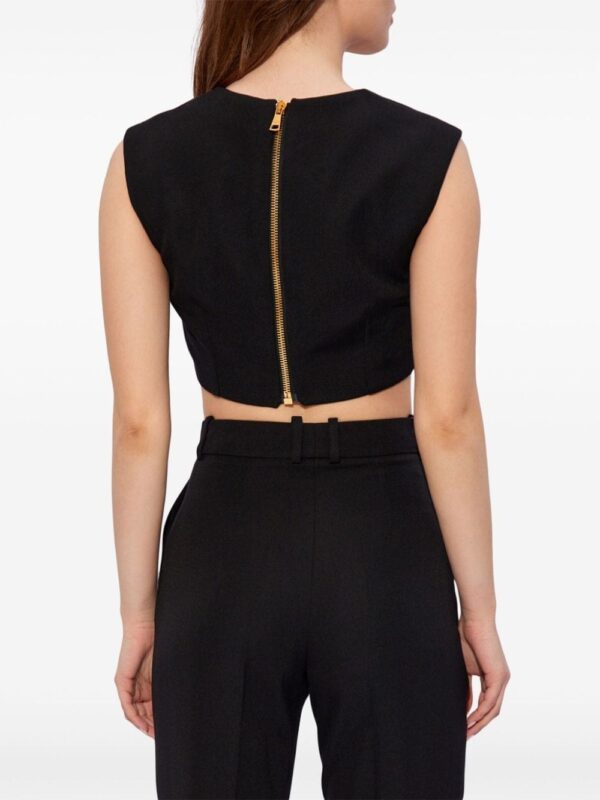 Balmain panelled wool crop-top - Image 4