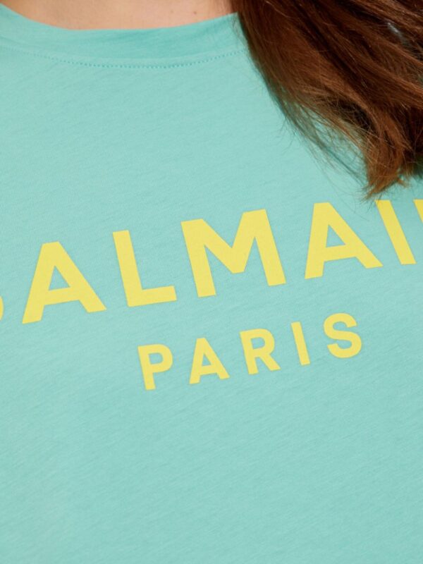 Balmain logo-print cropped T-shirt - Image 5