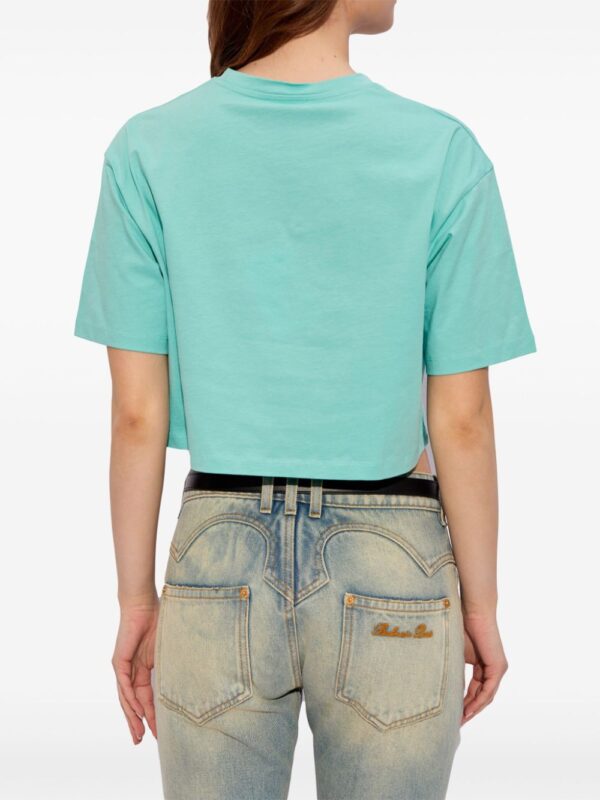 Balmain logo-print cropped T-shirt - Image 4