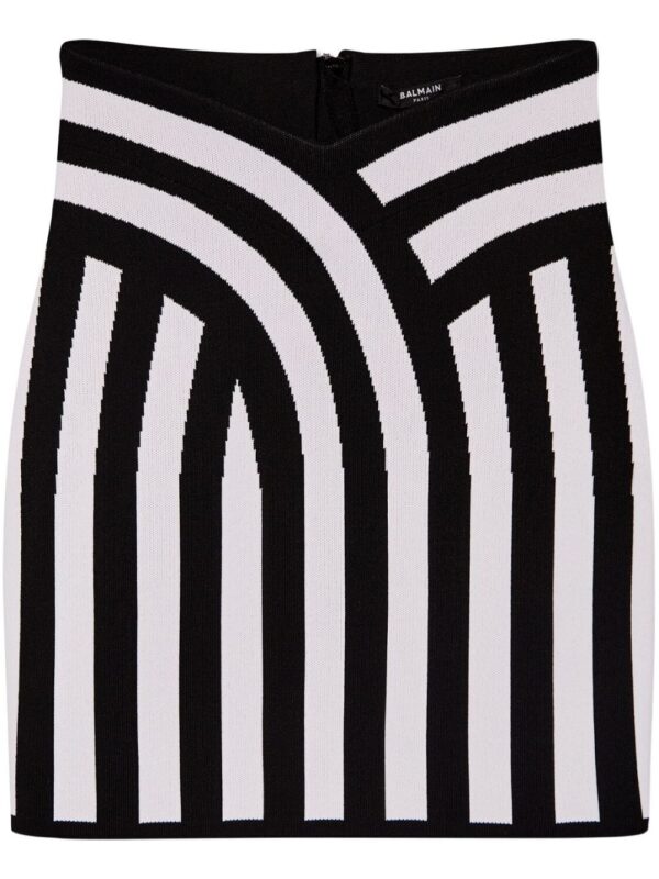 Balmain  striped intarsia-knit miniskirt