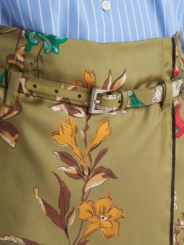 Prada  floral-print silk midi skirt - Image 4
