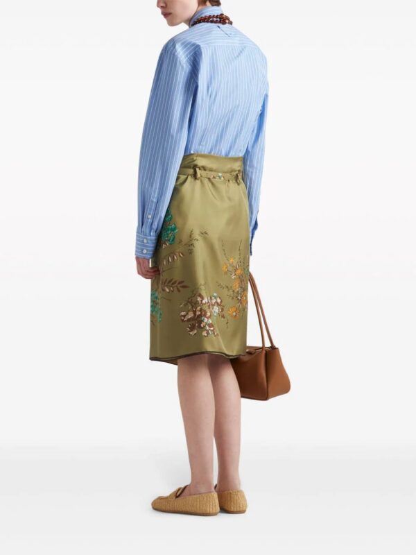 Prada  floral-print silk midi skirt - Image 3