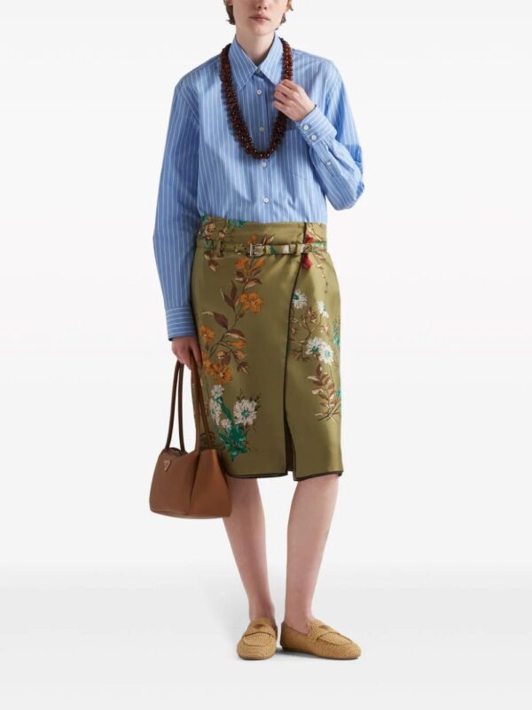 Prada  floral-print silk midi skirt - Image 2