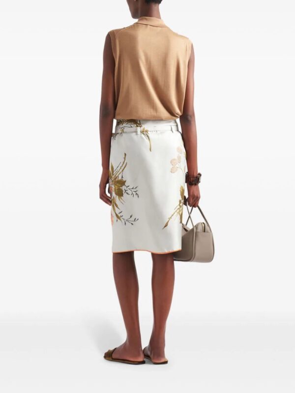 Prada  floral-print silk midi skirt - Image 3