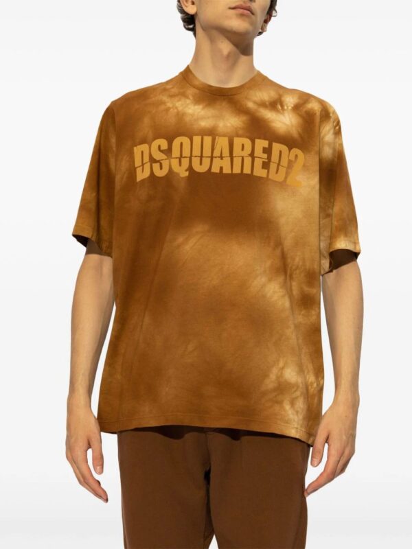 DSQUARED2  logo-print tie-dye cotton T-shirt - Image 3