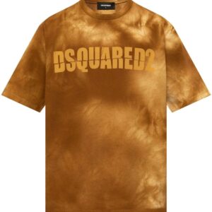 DSQUARED2  logo-print tie-dye cotton T-shirt