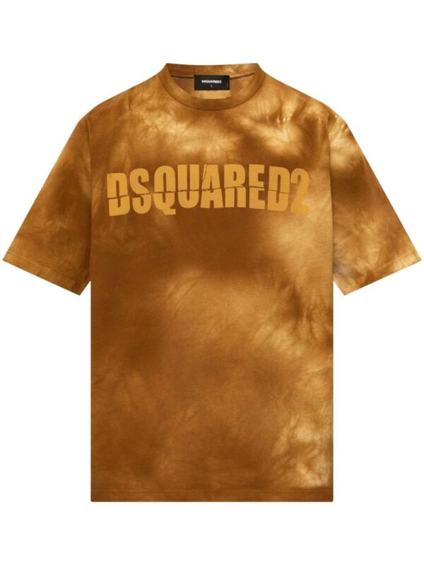 DSQUARED2  logo-print tie-dye cotton T-shirt