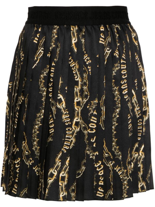 Versace Jeans Couture  Chain Couture-print pleated skirt
