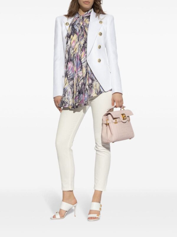 Balmain abstract-print tie-neck blouse - Image 2