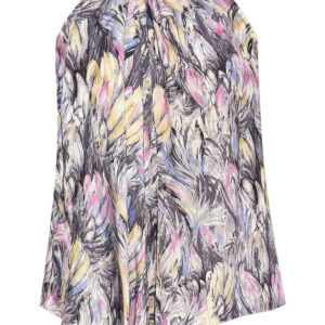 Balmain abstract-print tie-neck blouse