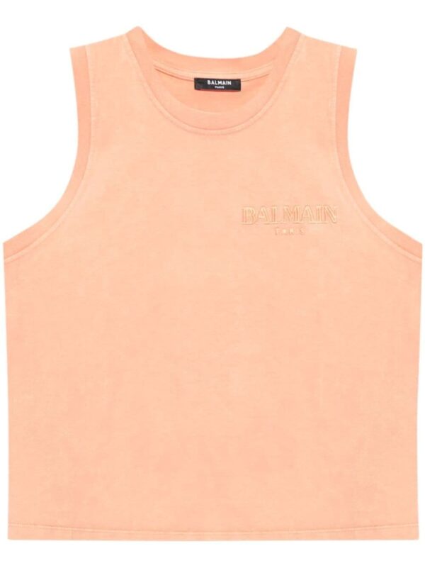 Balmain logo-embroidered cotton vest