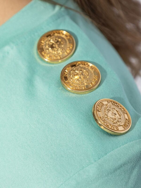 Balmain logo-print button-shoulder T-shirt - Image 5