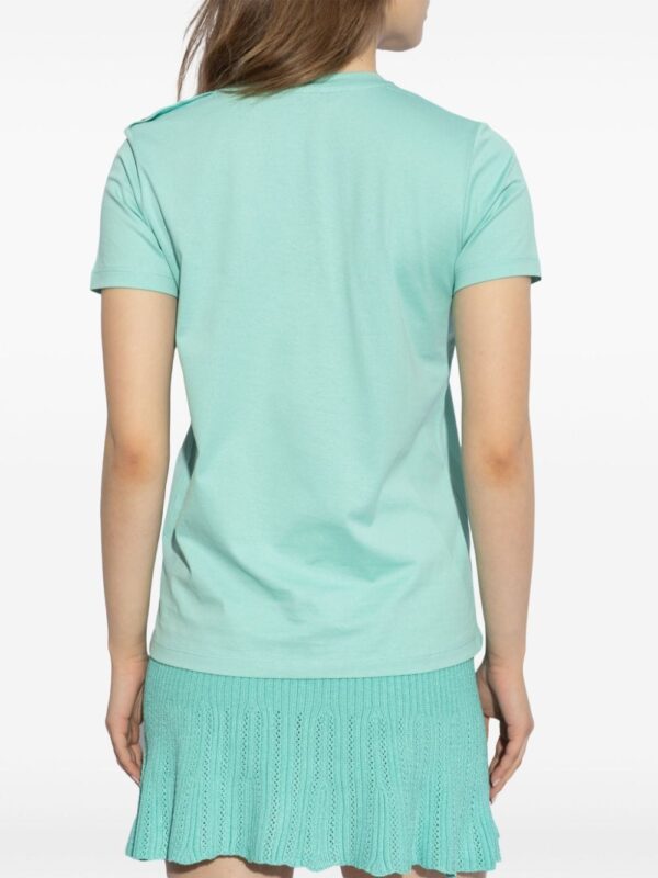 Balmain logo-print button-shoulder T-shirt - Image 4