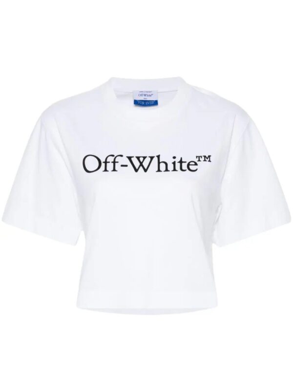 Off-White  logo-print cropped T-shirt