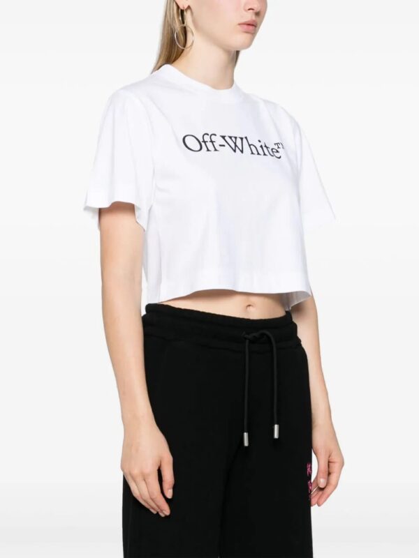 Off-White  logo-print cropped T-shirt - Image 3