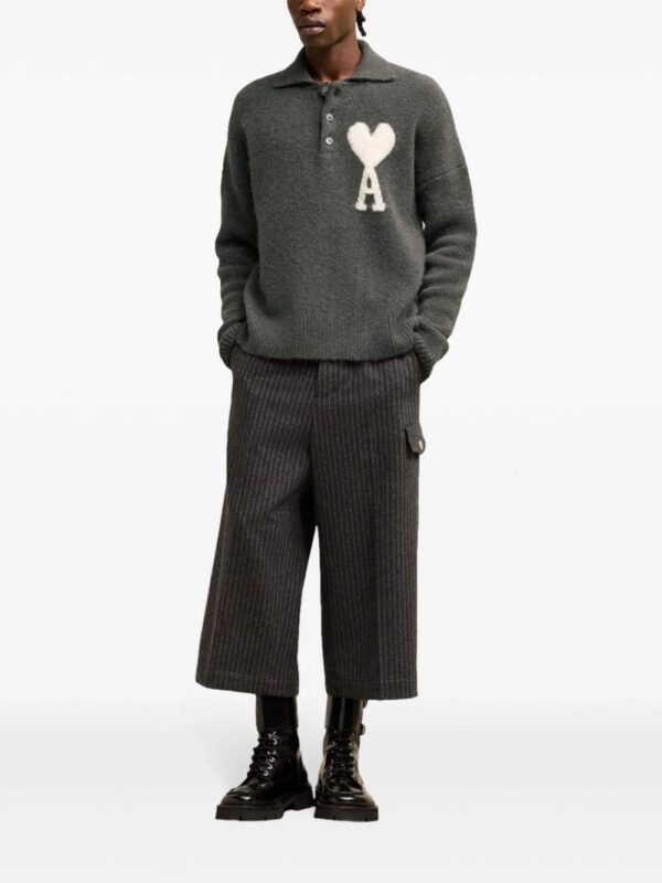 AMI Paris  Ami de Coeur alpaca-blend polo jumper - Image 3