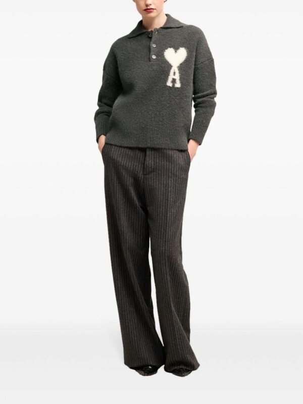 AMI Paris  Ami de Coeur alpaca-blend polo jumper - Image 2