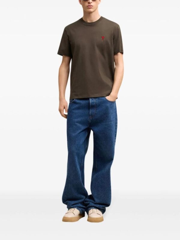 AMI Paris  logo-embroidered T-shirt - Image 3