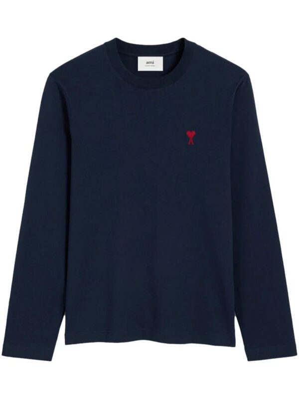 AMI Paris  embroidered logo organic cotton longsleeved shirt