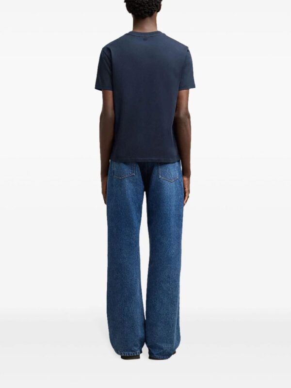 AMI Paris  embroidered logo ribbed neck t-shirt - Image 4