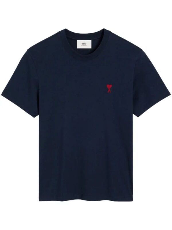 AMI Paris  embroidered logo ribbed neck t-shirt