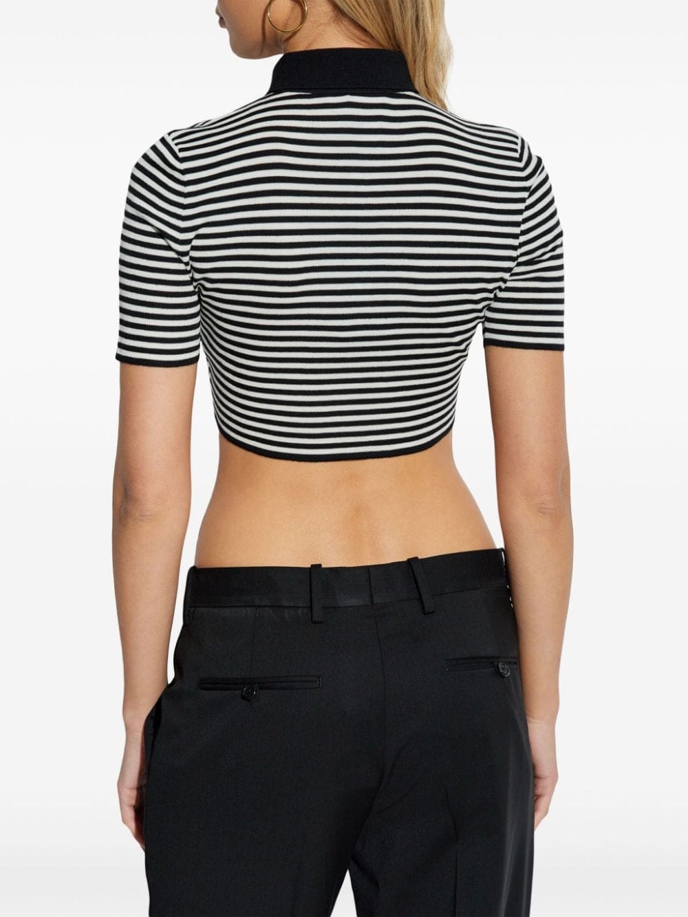 Dolce & Gabbana striped cropped polo shirt - Image 4