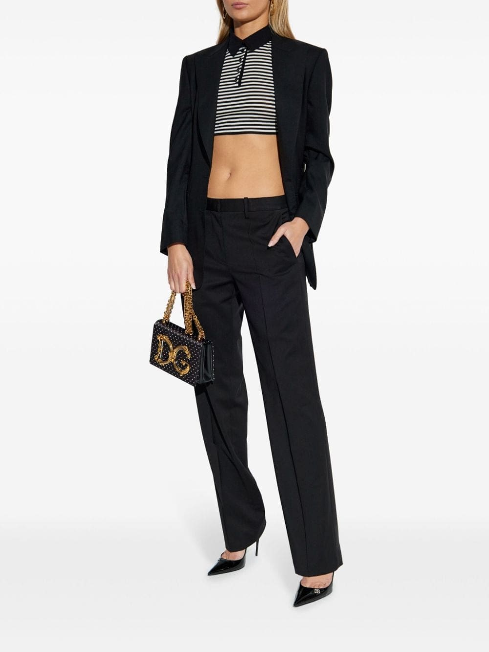 Dolce & Gabbana striped cropped polo shirt - Image 2